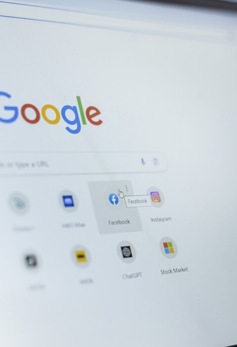 Google sökning på laptop